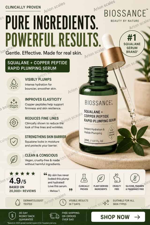 Example ad for a squalane serum