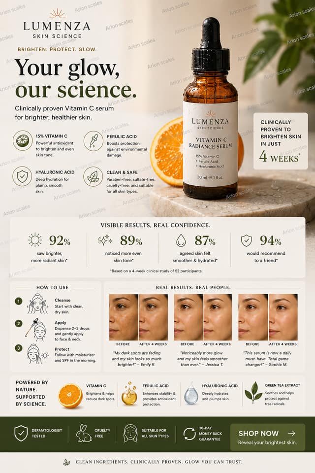 Example ad for a vitamin C serum